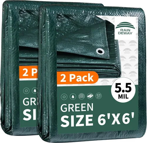 Vista 31 de RAINDEWAY Tarps - Lona impermeable de color azul de 4 x 16 pies de grosor, resistente a desgarros, multiusos, para techo, campamento, automóvil