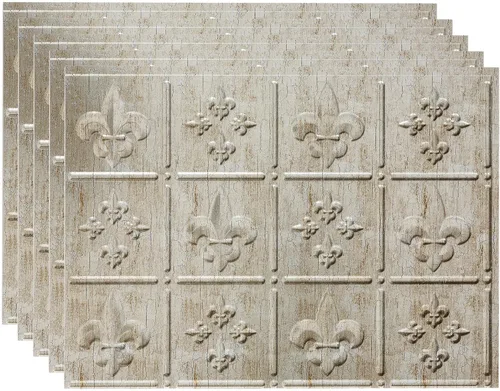 Vista 29 de FASÄDE Fleur-de-lis - Panel decorativo de vinilo decorativo para salpicaduras de 18 x 24 pulgadas en cobre piedra lunar (paquete de 5)