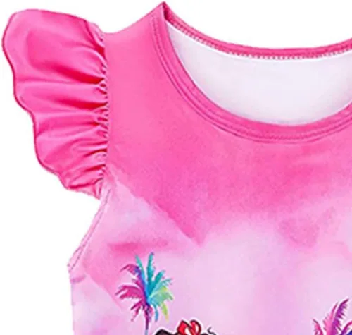 Vista 2 de Vestido de niña pequeña de manga corta cuello redondo sin mangas