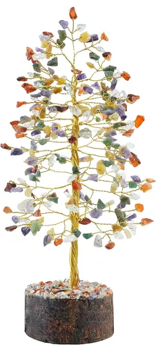 Vista 4 de Árbol de cristal de mezcla de chakras, piedras preciosas y cristales, curación de chakras, Feng Shui, árbol de meditación, árbol de piedras