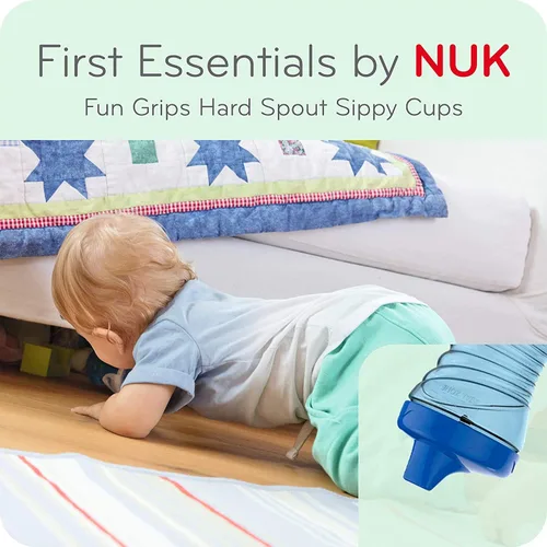 Vista 3 de NUK Gerber GraduatesFun Grips - Vasos para sorber con boquilla dura (surtido, paquete de 4), 10 onzas