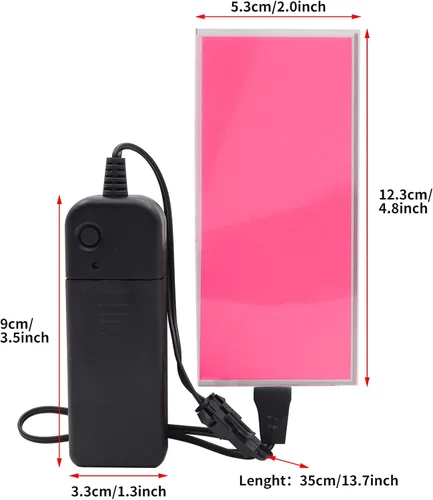 Vista 4 de jose2015 - Panel electroluminiscente EL de 4.7 x 2.0 in, color rosa claro, panel EL flexible de 12 V, luz de decoración para cosplay, fiesta