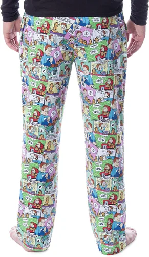Vista 2 de Nickelodeon Mens Garfield and Jon Classic Comic Strip Lounge Pajama Pants