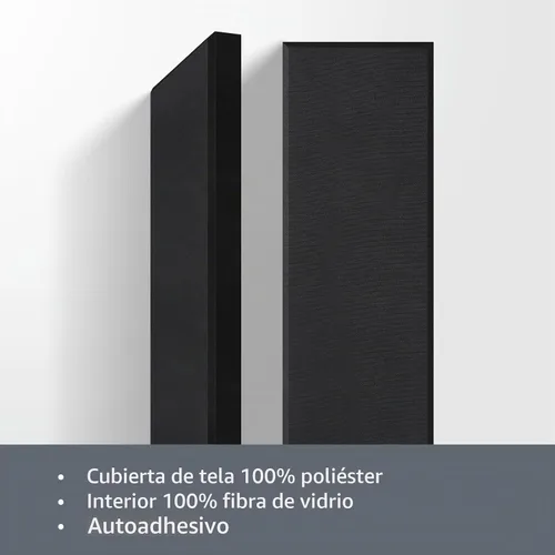 Vista 7 de Paquete de 2 paneles acústicos de fibra de vidrio de 48 x 12 x 2 pulgadas, paneles insonorizados, color negro