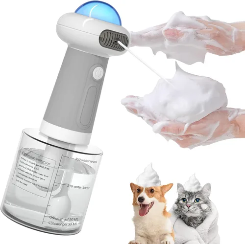 Vista 8 de Dispensador eléctrico de champú para perros, rociador de champú para gatos IPX7, suministros de baño para mascotas, dispensador automático de champú