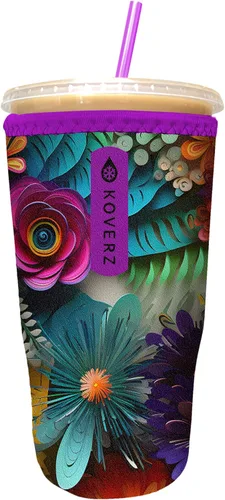 Vista 83 de Funda Koverz para café helado, funda aislante de neopreno para taza, se ajusta a una taza de café de 32 Oz., lavable y reutilizable, accesorios