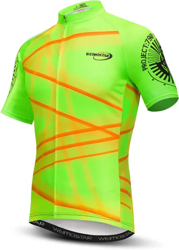 Vista 114 de Weimostar Hombre Ciclismo Jersey Manga Corta Bicicleta Ropa Multicolor Diamante