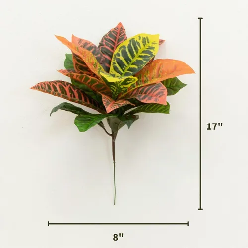 Vista 2 de Nearly Natural 17 pulgadas Garden Croton artificial (tacto real) (juego de 6) plantas de seda, multicolor