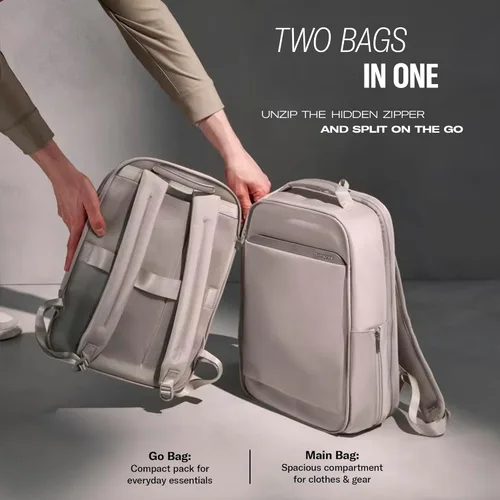 Vista 6 de Samsonite Paralux - Mochila de viaje 2 en 1, se convierte en bolsa principal + bolsa para llevar, embalaje plano, correa StackIt™, funda para laptop