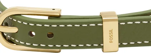 Vista 2 de Fossil - Pulsera de acero inoxidable y cuero genuino para mujer