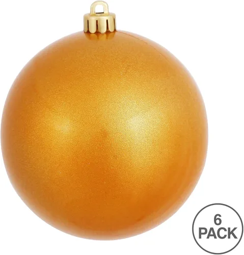 Vista 3 de Vickerman Adorno de bola de caramelo de oro antiguo de 4 pulgadas, 6 por bolsa