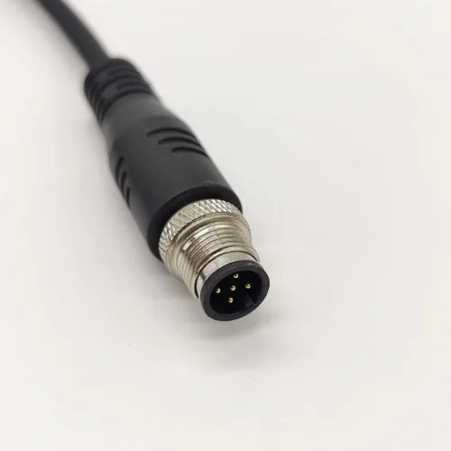 Vista 7 de Cable Conector Macho M12 de 5 Pines, Cable Eléctrico de Enchufe Recto de Aviación Código A de PVC Industrial Moldeado No Blindado 1M AWG22