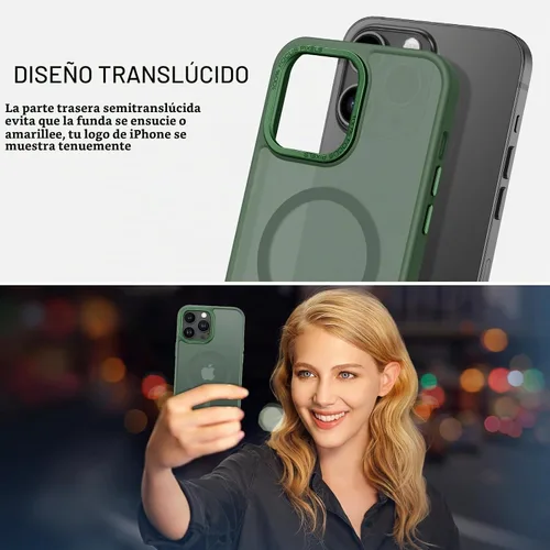 Vista 3 de BENTOBEN Funda magnética para iPhone 13 Pro Max, compatible con MagSafe, translúcida mate esmerilada, antihuellas, delgada, a prueba de golpes