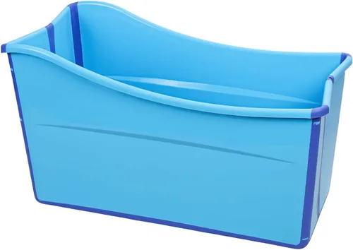 Vista 10 de 43" Large Foldable Bathtub, Freestanding Surround Collapsible Bathtub, Extra Large Foldable Bathtub with Plastic Frame, Family SPA Soaking Tub for