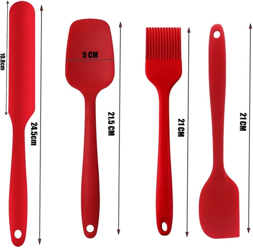 Vista 6 de Juego de espátulas de silicona, raspadores resistentes al calor, utensilios de cocina de cocina Juego de espátulas de silicona, utensilios