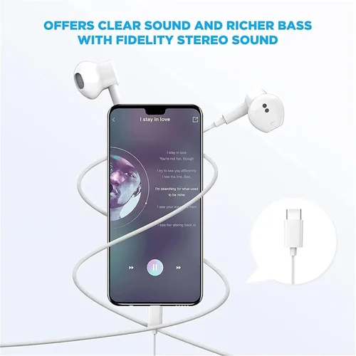 Vista 6 de Auriculares USB C para iPhone 17/16/15 Pro Max Plus Auriculares Tipo C con Micrófono y Control Remoto Cancelación de Ruido para iPhone 17/16/15 Pro