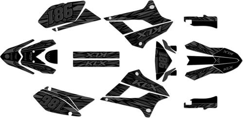 Vista 8 de Kit de gráficos para Kawasaki KLX250 2008-2020 y KLX300SM 2021-2023 Twitch Series Azul 9 mil - Easy Go - Adhesivo para motocicleta Dirt Pit Bike