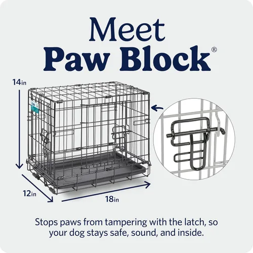 Vista 4 de MidWest Homes for Pets - Canil para perros iCrate de una y dos puertas mejoradas, incluye bandeja a prueba de fugas, patas protectores de suelos