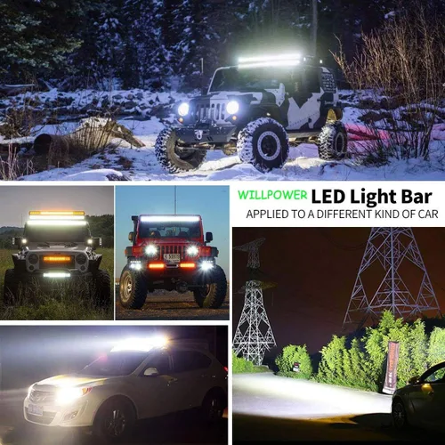 Vista 8 de Willpower - Barra de luz LED de trabajo de 12 pulgadas 72 W para camión, automóvil, ATV, todoterreno, 4x4, Jeep Truck luz de conducción