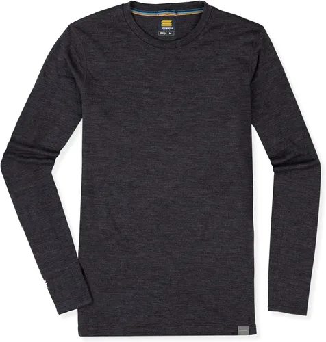 Vista 5 de MERIWOOL Capa base para hombre, 100% lana merina, peso medio, manga larga, camisa térmica Gris-Carbón