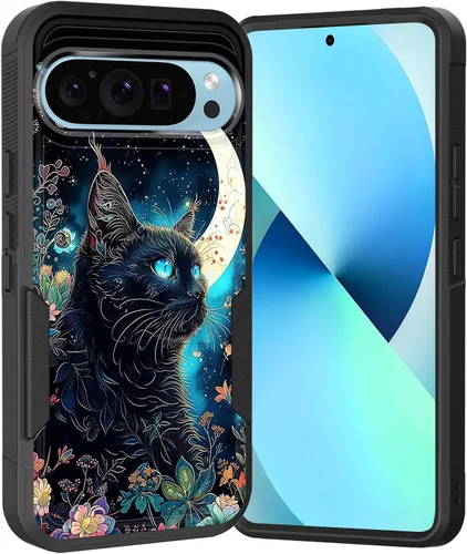 Vista 166 de Funda para Pixel 6A, Híbrida de Doble Capa de Servicio Pesado Resistente a Prueba de Golpes PC Duro + Funda Protectora de Silicona Suave para Google
