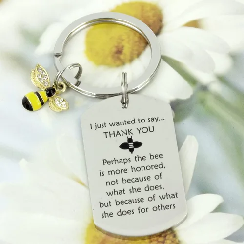 Vista 5 de Llavero de regalo de abejas, miel para mujeres y hombres, llaveros de abejorro, cosas súper abejorros, joyería de abejas, artículos de encanto