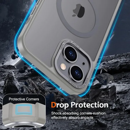 Vista 449 de Anuck - Funda magnética para iPhone 11 compatible con MagSafe, carcasa trasera mate translúcida dura, borde de TPU, delgada, resistente a impactos