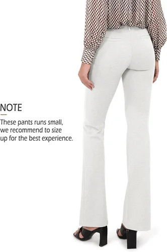 Vista 2 de ODODOS Pantalones de vestir clásicos de pierna recta para mujer, bolsillos sintéticos, pantalones de trabajo casuales, entrepierna de 293133 pulgadas