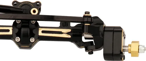 Vista 4 de Latón negro revestimiento completo Portal delantero y trasero ejes con servo montaje servo brazo para Axial AX24 1/24 RC 4WD Crawler coche metal
