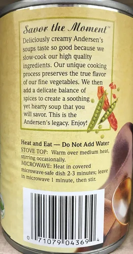 Vista 4 de Andersen's Sopa de guisantes divididos con tocino, lata de 15 onzas (paquete de 4)