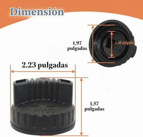 Vista 2 de 47922 Tapón de drenaje para aspiradora húmeda/seca, pieza de repuesto de vacío, accesorio colector de polvo, ID de 1.97 pulgadas