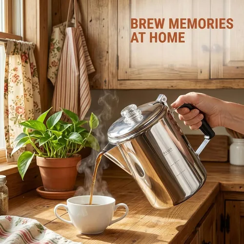 Vista 7 de Cididu Cafetera de acero inoxidable para camping, cafetera para exteriores, estufa duradera, cafetera de cerveza en fuego, ideal para campamento