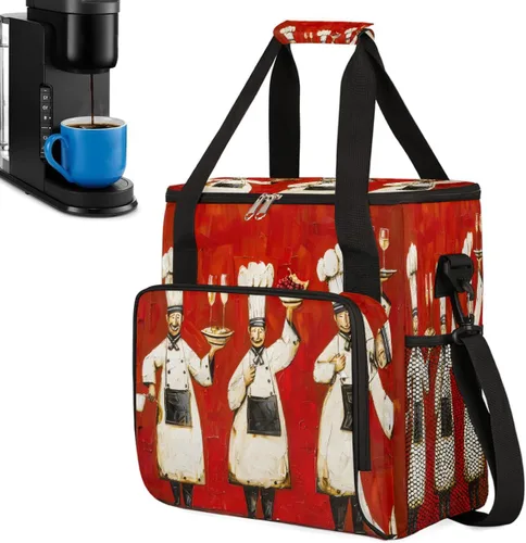 Vista 34 de Bolsa para cafetera compatible con K-Mini o K-Mini Plus Coffee Cup Pattern1 Coffees Machine Travel Storage Tote Bag Compatible Portable Single