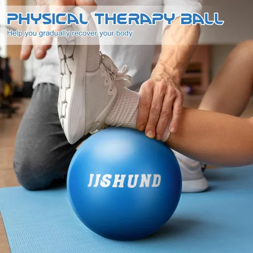 Vista 7 de jjshund Pelota de pilates, pequeña pelota de yoga de ejercicio de 9,8 pulgadas con guía de ejercicios, para gimnasio en casa, yoga, pilates