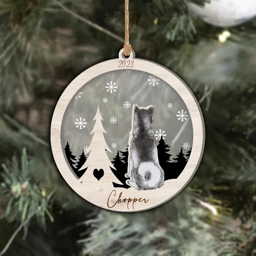Vista 254 de Nazenti Adorno de Navidad conmemorativo personalizado, regalo personalizado de recuerdo de perro, condolencias por pérdida de mascotas, sabueso