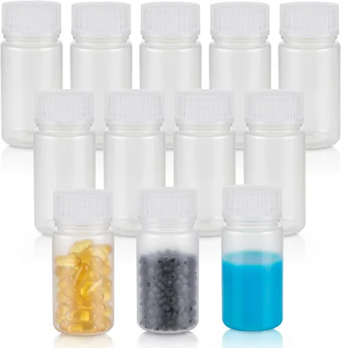 Vista 10 de Tatuo 6 piezas 30 ml 1 oz botellas de reactivo de polipropileno de plástico con tapas de rosca, envases de muestra transparentes de PP con tapa