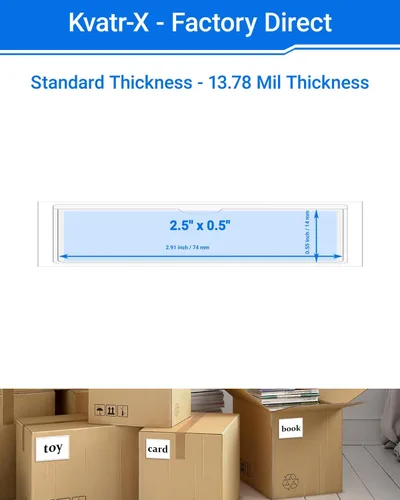 Vista 163 de 30 PCS Clear Self Adhesive Plastic Label Pockets, Top Loading Business & Library Index Card Holders, Peel and Stick Sleeves for Storage Bins, Totes