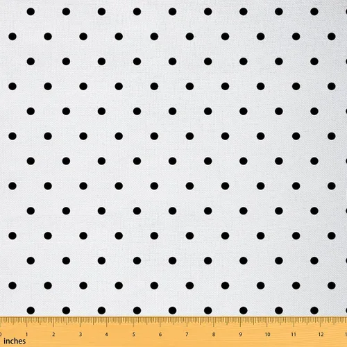 Vista 36 de Tela de lunares por yarda, tela de decoración de puntos redondos para suministros de costura, telas de estilo moderno y simple para tapicería y Azul
