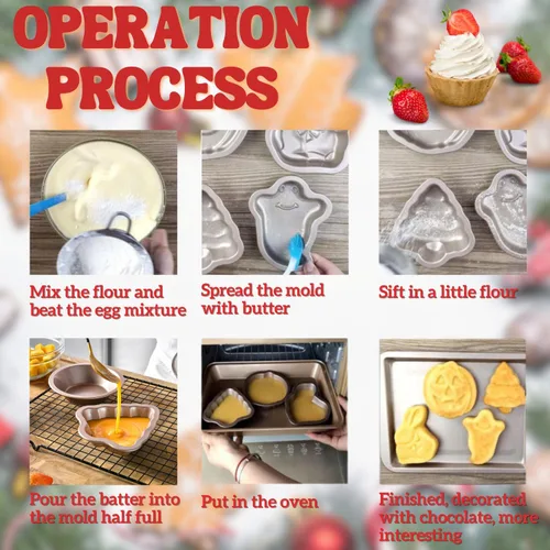 Vista 4 de Crethinkaty Moldes para tartas en forma de árbol de Navidad, molde para tartas de 5.3 pulgadas, antiadherente, para pastel de Navidad, chocolate