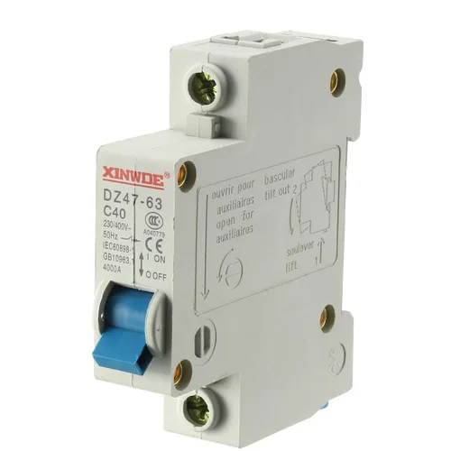 Vista 9 de uxcell 1 poste 10A 230/400V de baja tensión disyuntor miniatura montaje en carril DIN DZ47-63 C10