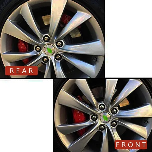 Vista 2 de Adhesivos con emblema T para llanta de rueda de tapa central, 5 piezas, compatibles con el modelo S X 3 Plata