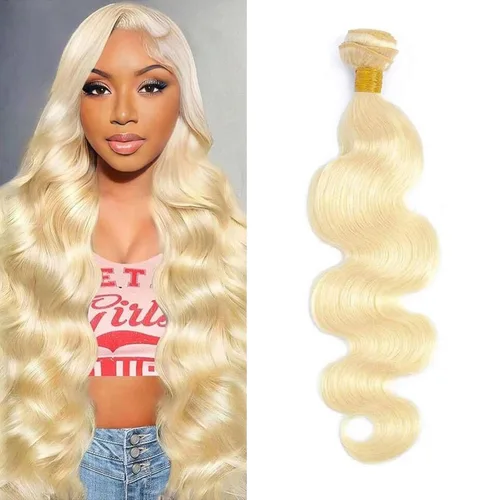 Vista 30 de Extensiones de cabello humano ondulado rubio 613 de 12 pulgadas, 100% sin procesar, grado 14A, cabello humano virgen brasileño sin procesar, 1