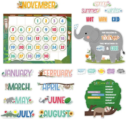 Vista 9 de Creative Teaching Press Bold & Bright - Juego de calendario, tablón de anuncios CTP y exhibición para el aula, 67 piezas
