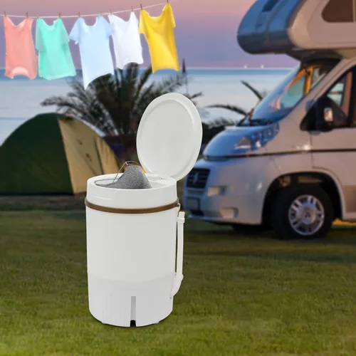 Vista 3 de Mini lavadora, secadora compacta portátil de 260 W, capacidad de 4.5 l/1.19 galones con cesta de deshidratación, para dormitorio, viajes, ropa