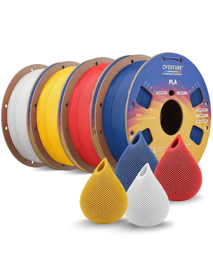 Vista 58 de OVERTURE Paquete de 10 filamentos PLA de 0.069 lbs (0.069 in), filamento de impresora 3D de herido ordenado, paquete de 10 bobinas de 2.2 libras
