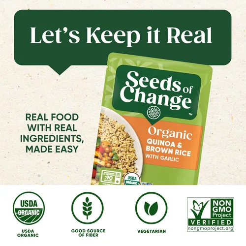 Vista 6 de SEEDS OF CHANGE Quinoa orgánica y arroz integral con ajo, 8.5 onzas