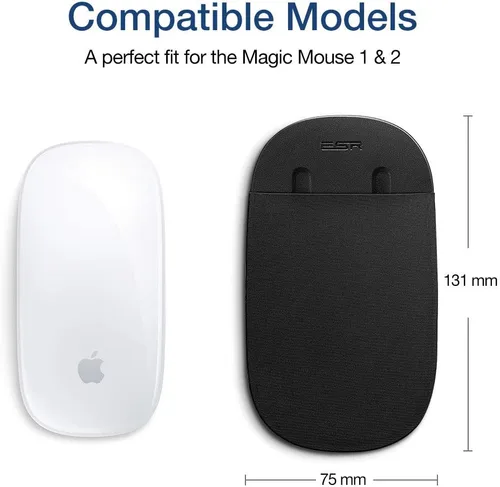 Vista 6 de ESR Soporte delgado para mouse mágico, con adhesivo reutilizable, sin residuos de pegamento, bolsa elástica compacta/funda de transporte, se puede