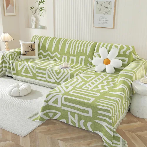 Vista 21 de OstepDecor Funda bohemia para sofá modular de 2 piezas, funda de sofá en forma de L, funda de sofá de felpilla lavable para perros, manta funda