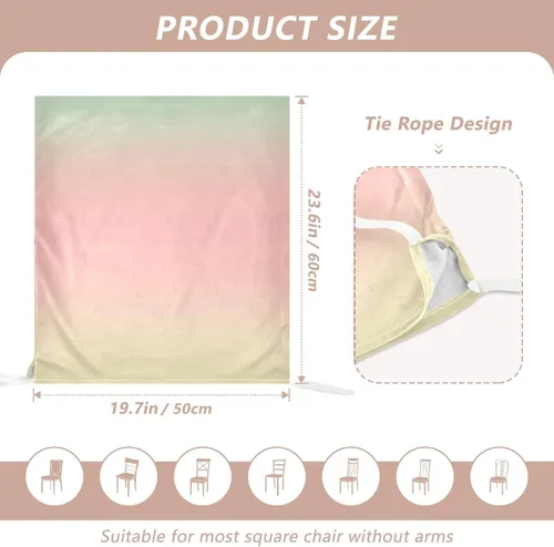 Vista 3 de Juego de 6 fundas decorativas para respaldo de silla, color rosa amarillento, verde y rosa amarillento para ceremonia