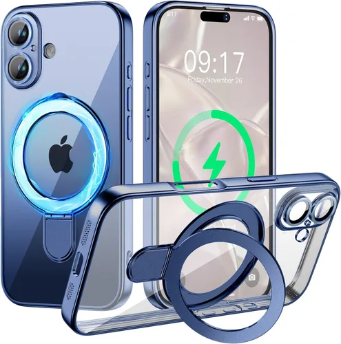 Vista 63 de Funda magnética para iPhone 14 Pro con soporte invisible [compatible con MagSafe] [protector completo de lente de cámara]